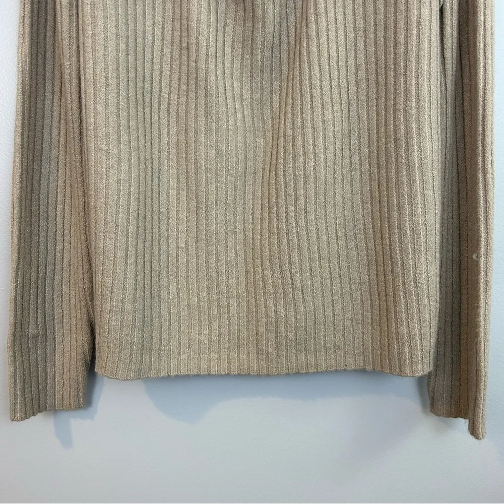 NWT Design History Oatmeal Brown Twist Cut Out Pullover Ribbed Sweater Size XL